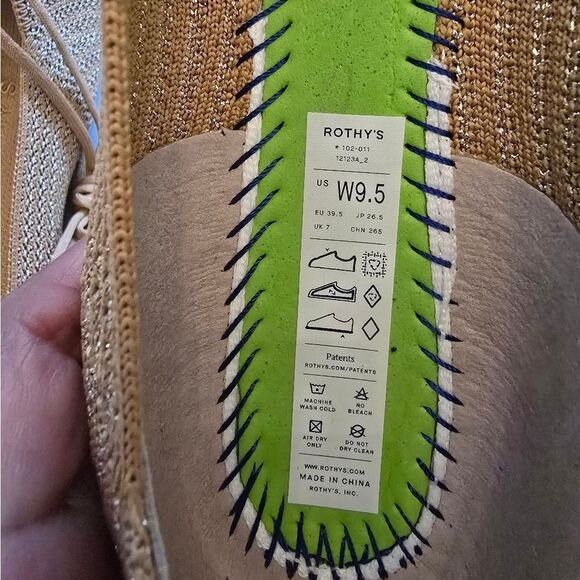 Rothy's The Square Wrap Ballerina Flats Shimmering Gold Size 9.5 - Picture 9 of 16